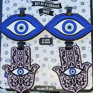 Evil Eye and hamsa Luggage Tags Set